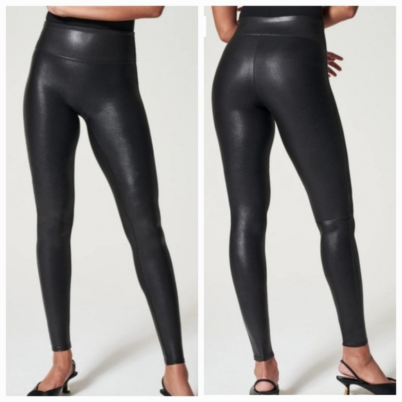 SPANX Pants - ❤ SPANX FAUX LEATHER HIGH RISE PULL ON SHAPEWEAR SKINNY LEGGINGS, XS, S, L